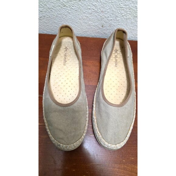 Columbia Women Sportwear PFG Vented Beige Slip-On Canvas Espadrille Flats Size 1 - Picture 2 of 7